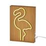 Neon 9" High Wood Framed Flamingo LED Accent Table Lamp in scene