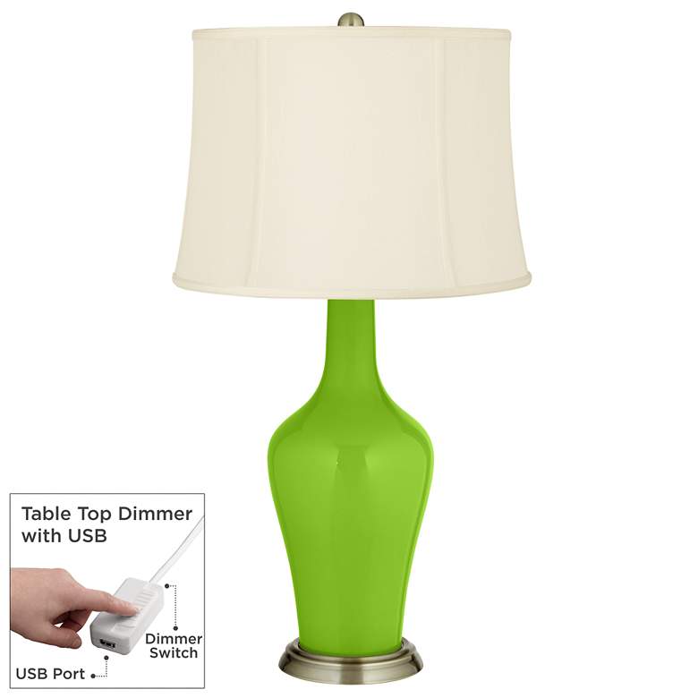 Image 1 Neon Green Anya Table Lamp with Dimmer