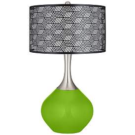 Image1 of Neon Green Black Metal Shade Spencer Table Lamp