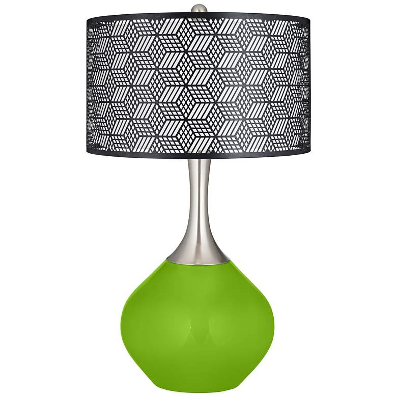 Image 1 Neon Green Black Metal Shade Spencer Table Lamp