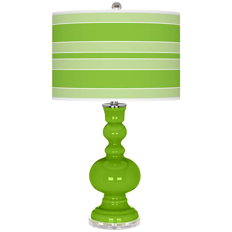 Image 1 Neon Green Bold Stripe Apothecary Table Lamp