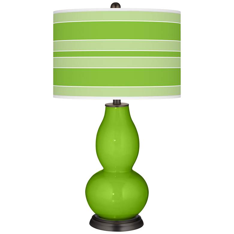 Image 1 Neon Green Bold Stripe Double Gourd Table Lamp