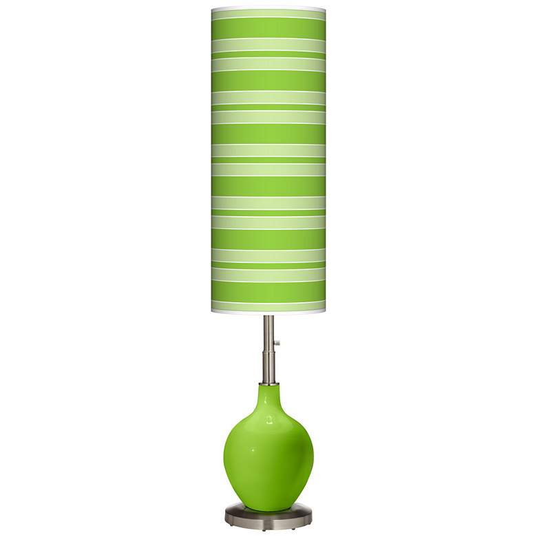 Image 1 Neon Green Bold Stripe Ovo Floor Lamp