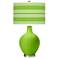 Neon Green Bold Stripe Ovo Table Lamp