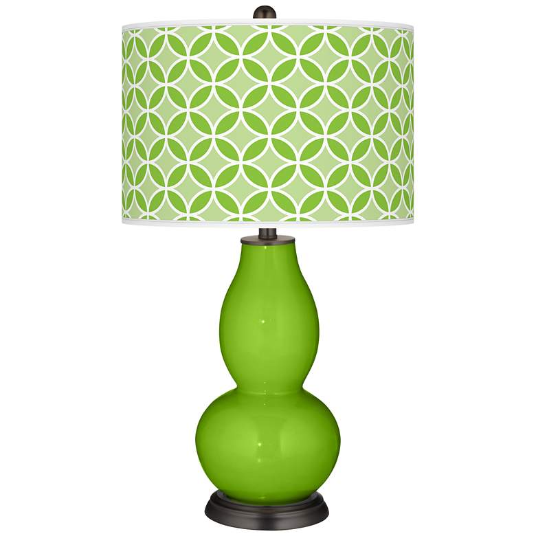 Image 1 Neon Green Circle Rings Double Gourd Table Lamp