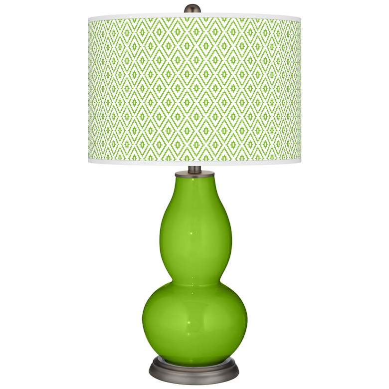 Image 1 Neon Green Diamonds Double Gourd Table Lamp