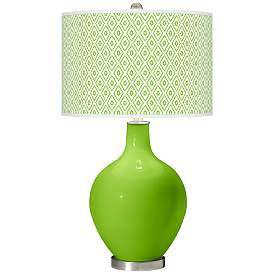 Image1 of Neon Green Diamonds Ovo Table Lamp