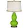 Neon Green Double Gourd Table Lamp with Rhinestone Lace Trim