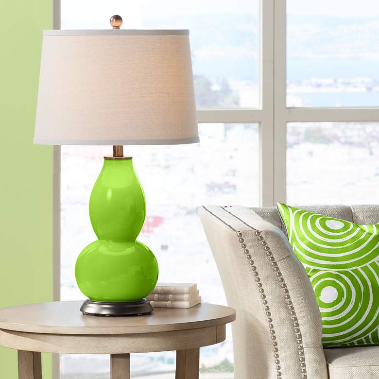 Image 1 Neon Green Double Gourd Table Lamp