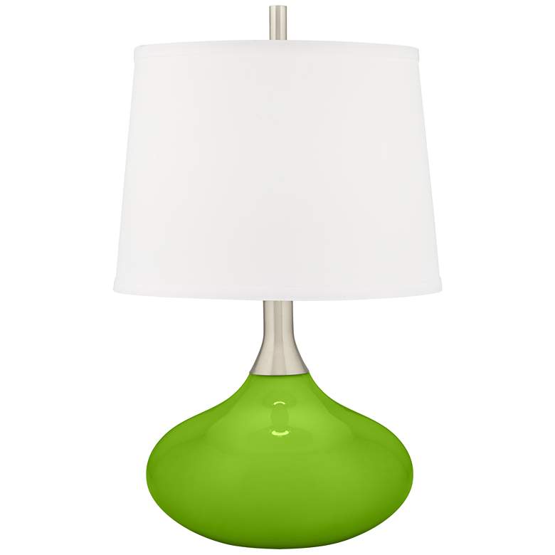 Image 2 Neon Green Felix Modern Table Lamp with Table Top Dimmer