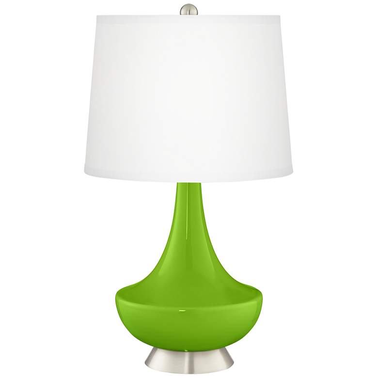 Image 2 Neon Green Gillan Glass Table Lamp with Dimmer