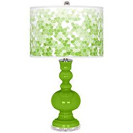 Image1 of Neon Green Mosaic Giclee Apothecary Table Lamp