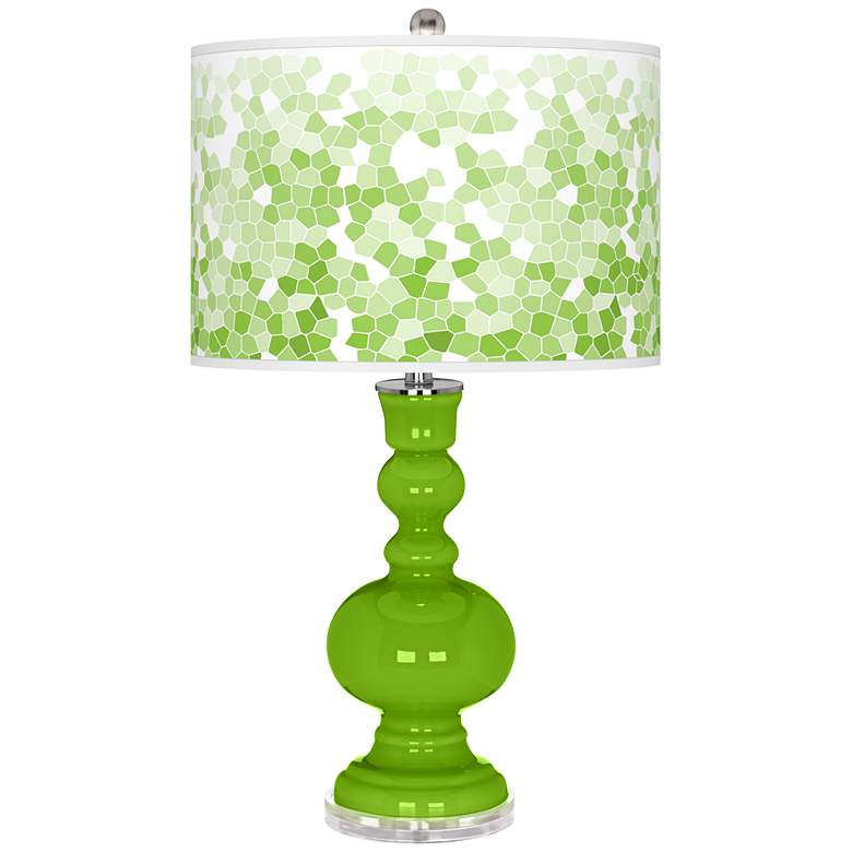 Image 1 Neon Green Mosaic Giclee Apothecary Table Lamp