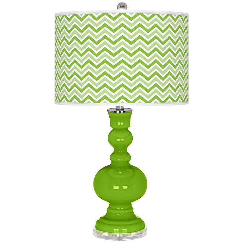 Image 1 Neon Green Narrow Zig Zag Apothecary Table Lamp