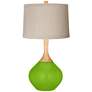 Neon Green Natural Linen Drum Shade Wexler Table Lamp