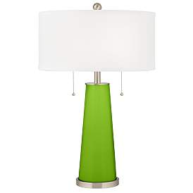 Image2 of Neon Green Peggy Glass Table Lamp With Dimmer