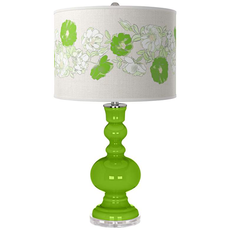 Image 1 Neon Green Rose Bouquet Apothecary Table Lamp