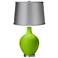 Neon Green - Satin Light Gray Shade Ovo Table Lamp