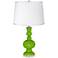 Neon Green - Satin Silver White Shade Apothecary Table Lamp