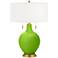 Neon Green Toby Brass Accents Table Lamp