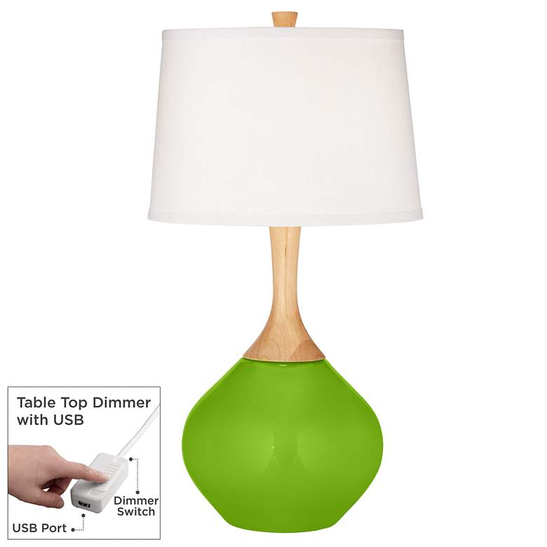 Image 1 Neon Green Wexler Table Lamp with Dimmer