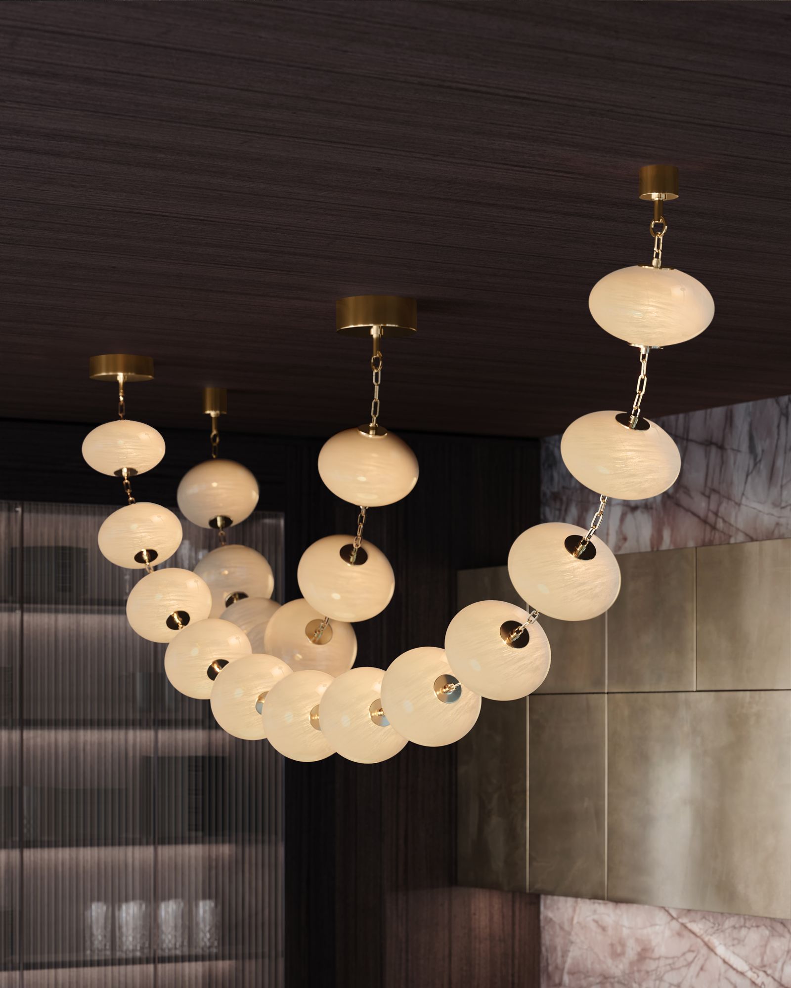 Image 4 Nephele 137 1/2" Wide Polished Brass 12-Light LED Chandelier more views