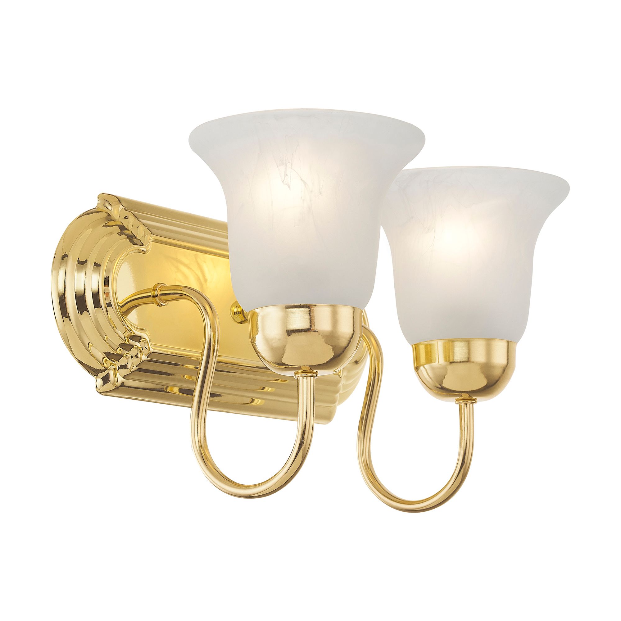 Neptune 2-Light Polished Brass Bell Vanity Light