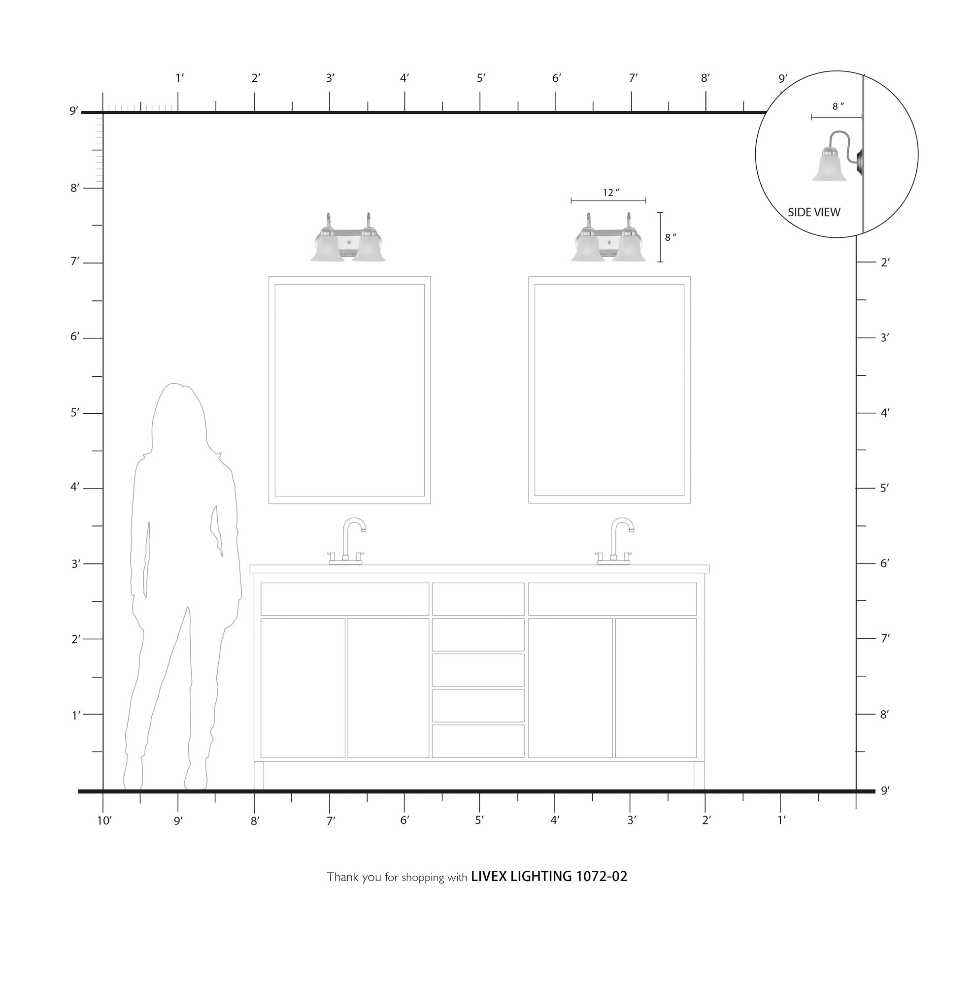 Neptune 2-Light Polished Brass Bell Vanity Light