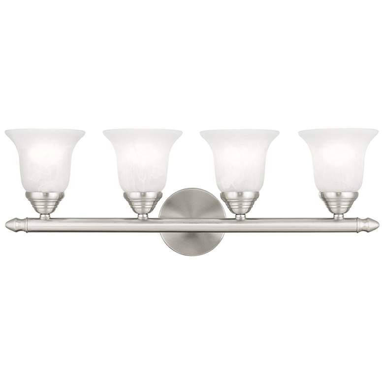 Image 1 Neptune 4-Light 8-in Brushed Nickel Bell Vanity Light