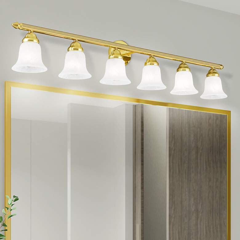 Image 1 Neptune 48" Wide Polished Brass 6-Light Bath Light