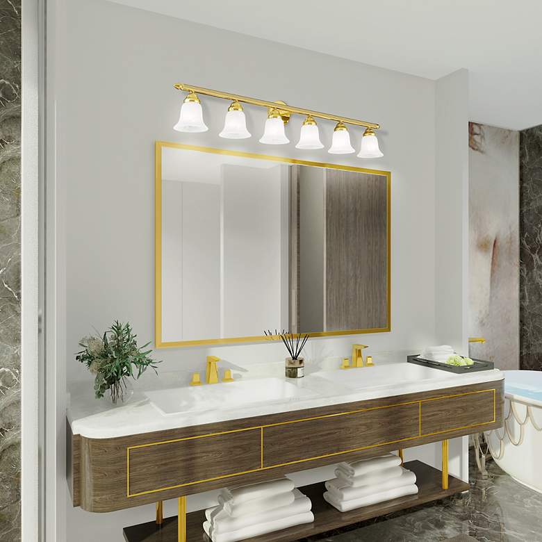 Image 6 Neptune 48" Wide Polished Brass 6-Light Bath Light more views