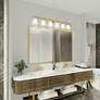 6_Neptune 48" Wide Polished Brass 6-Light Bath Light more views