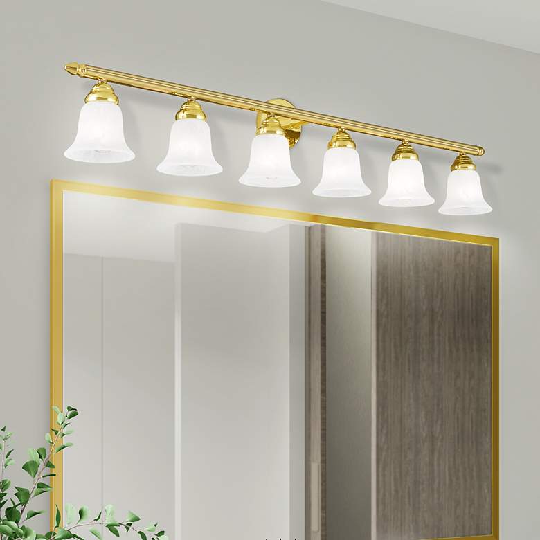 Image 7 Neptune 48" Wide Polished Brass 6-Light Bath Light more views