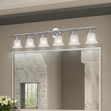 Neptune 48" Wide Polished Chrome 6-Light Vanity Bath Light