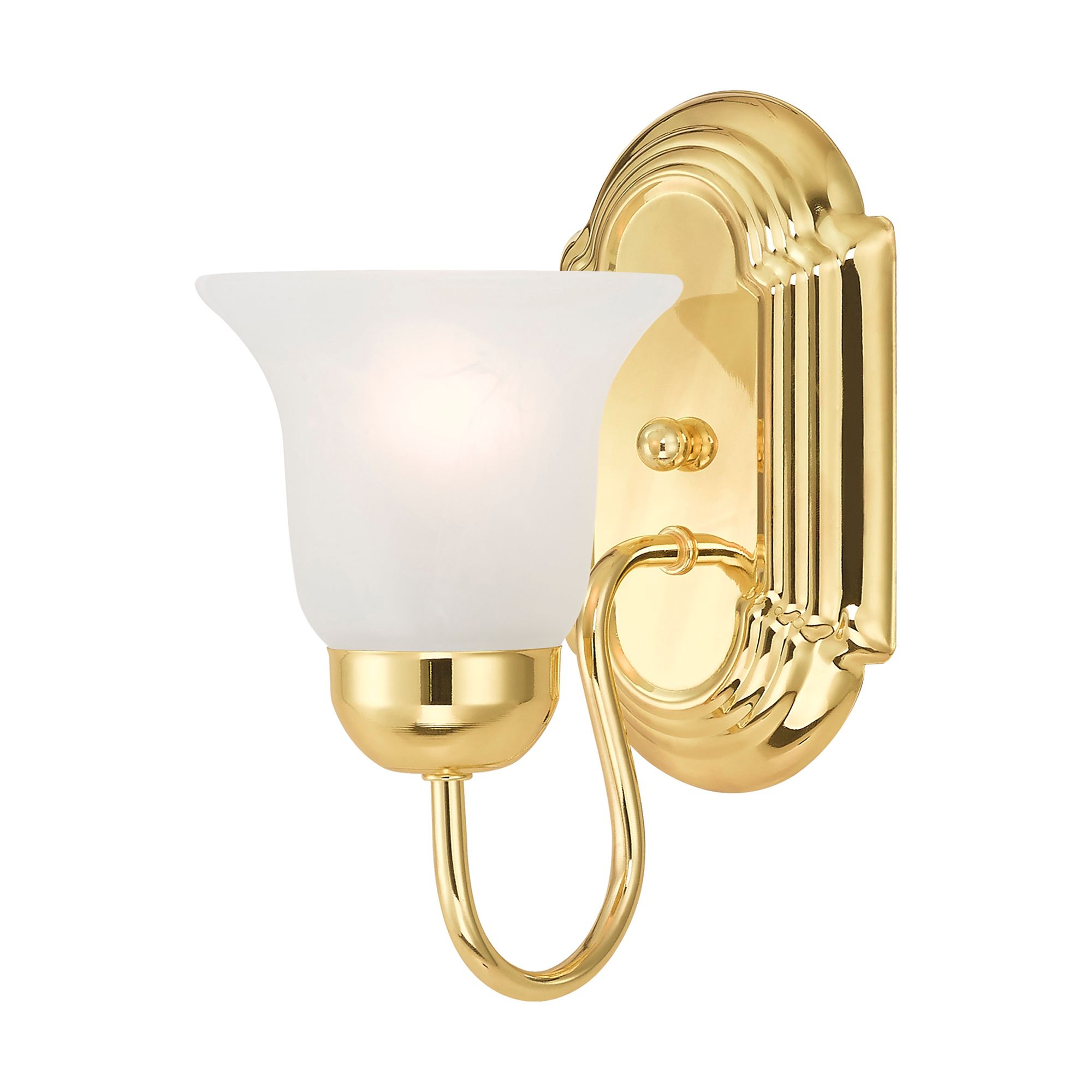 Neptune 5-in W 1-Light Polished Brass Arm Wall Sconce in scene
