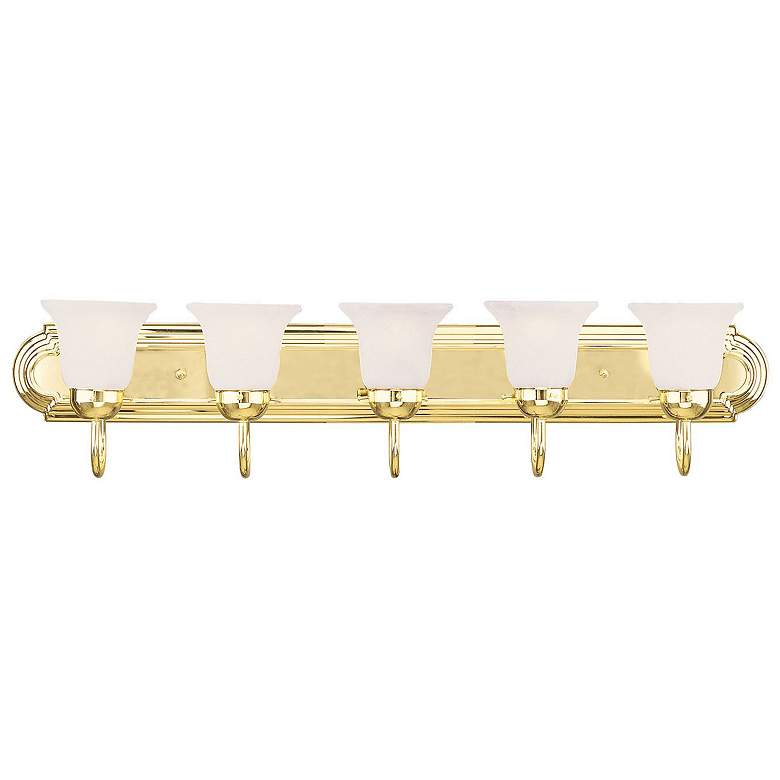 Image 1 Neptune 5-Light 8-in Polished Brass Bell Vanity Light