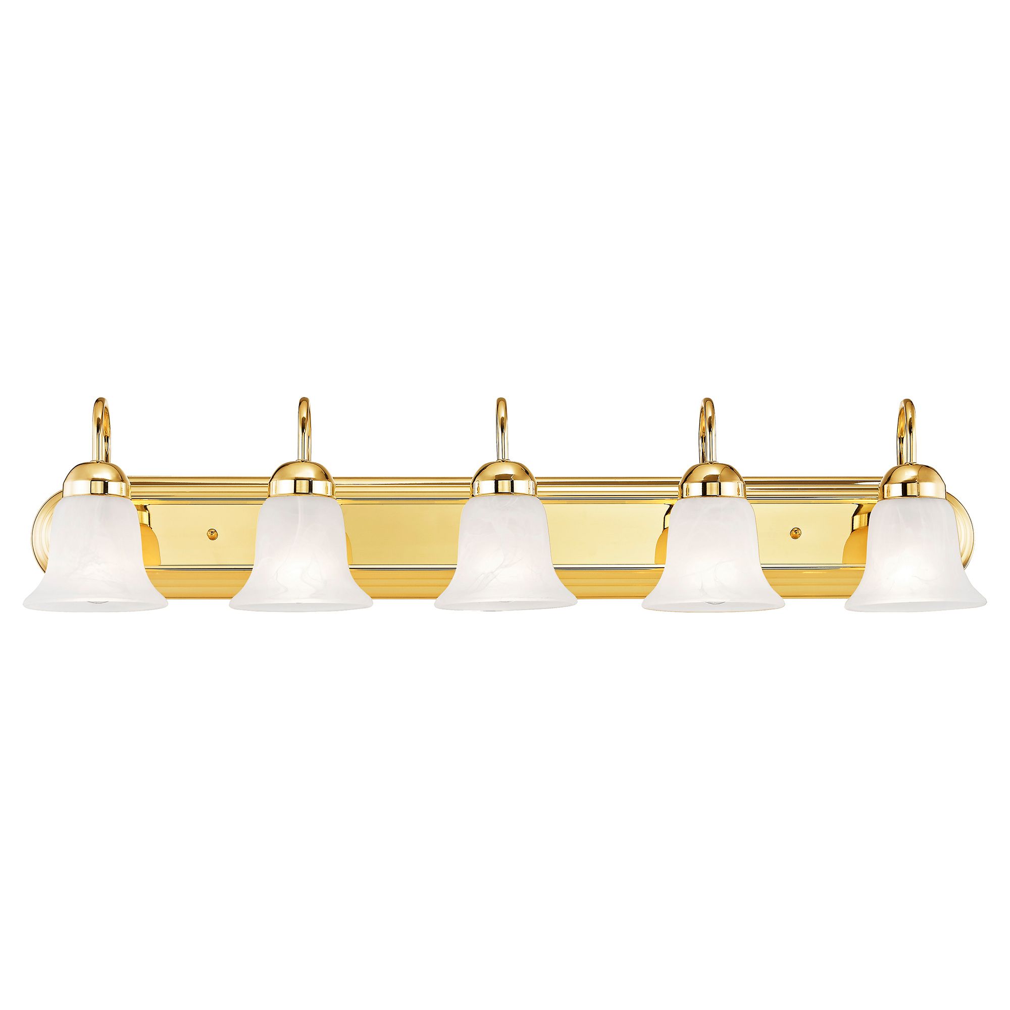 Image 3 Neptune 5-Light 8-in Polished Brass Bell Vanity Light more views