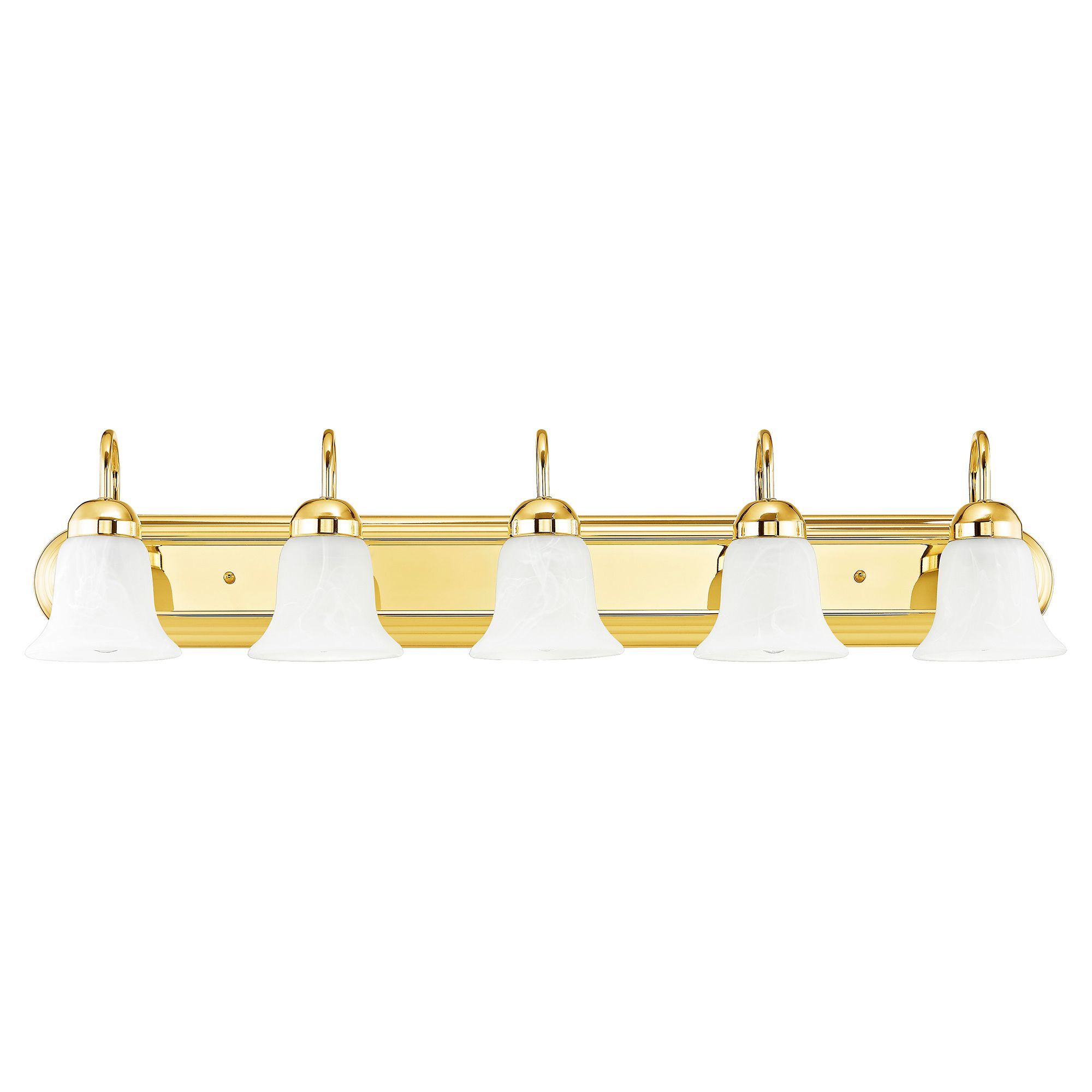 Image 4 Neptune 5-Light 8-in Polished Brass Bell Vanity Light more views