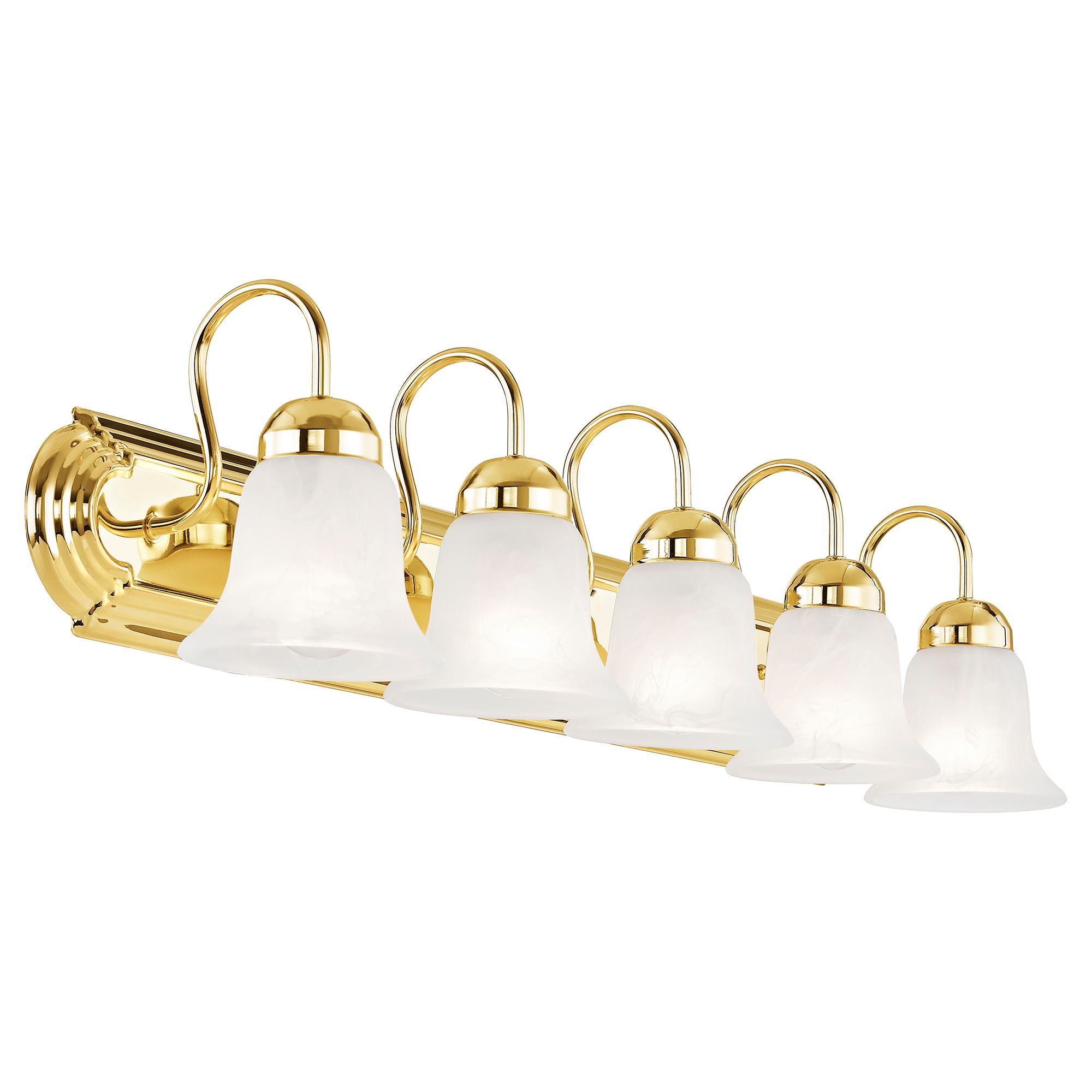 Image 5 Neptune 5-Light 8-in Polished Brass Bell Vanity Light more views