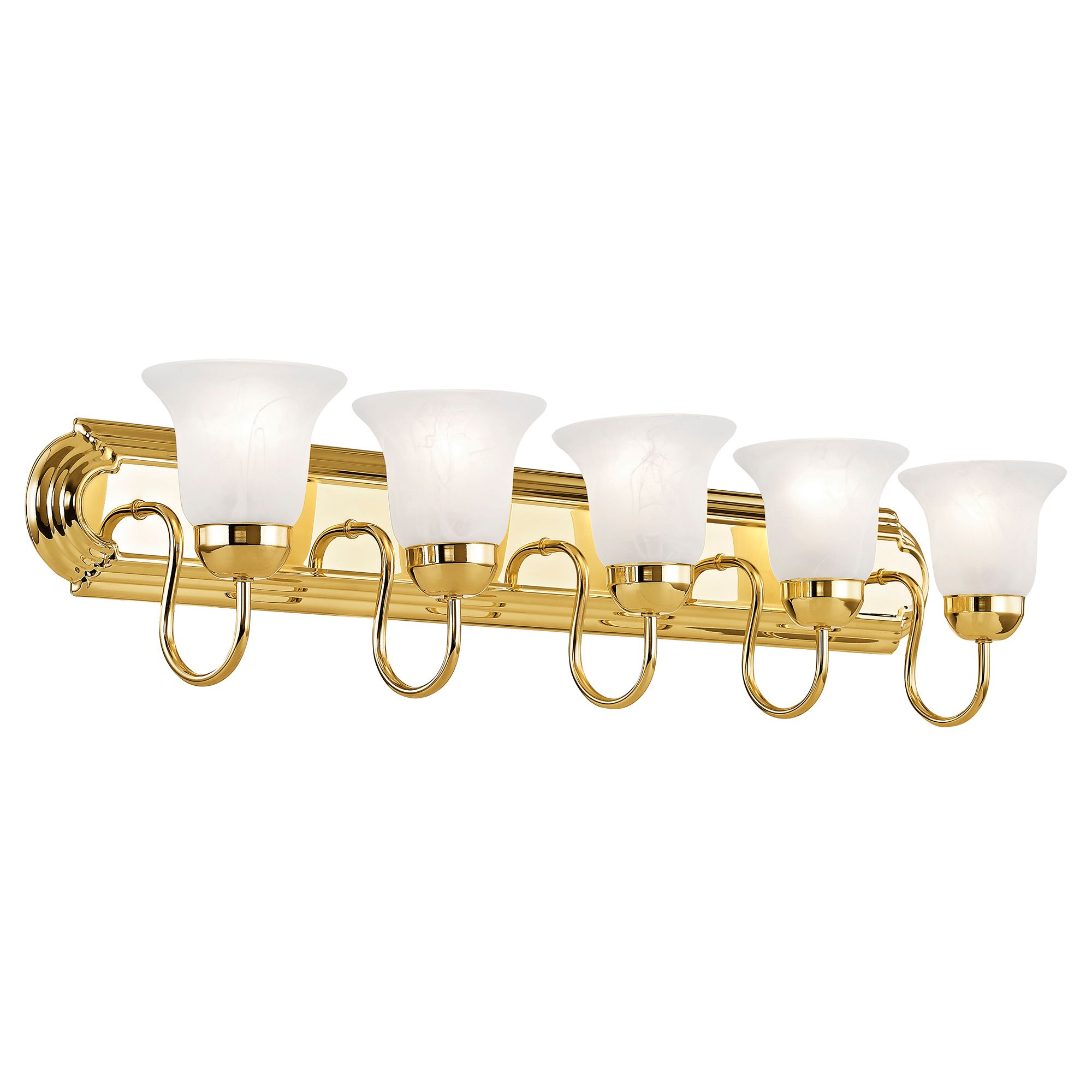 Image 6 Neptune 5-Light 8-in Polished Brass Bell Vanity Light more views