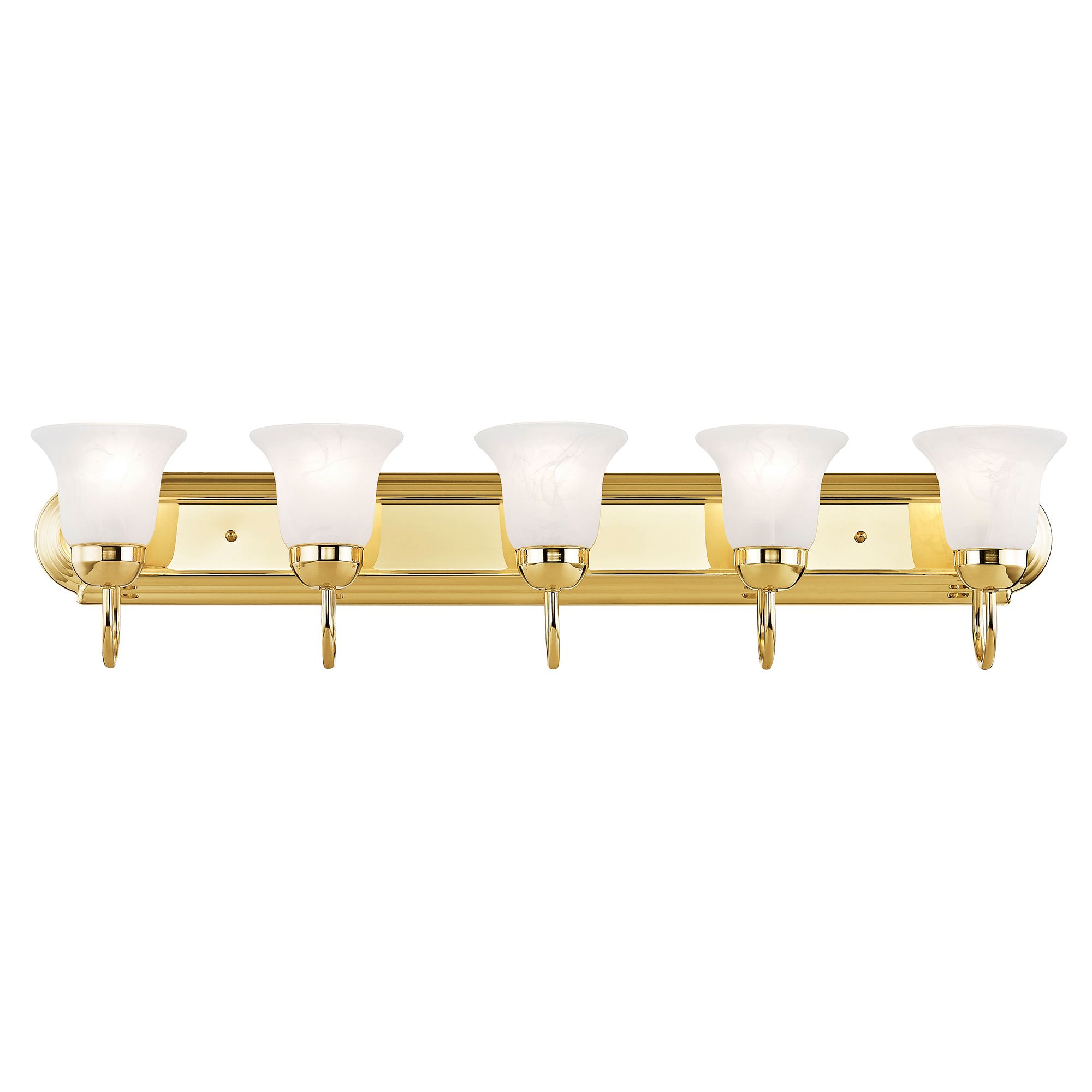 Image 7 Neptune 5-Light 8-in Polished Brass Bell Vanity Light more views