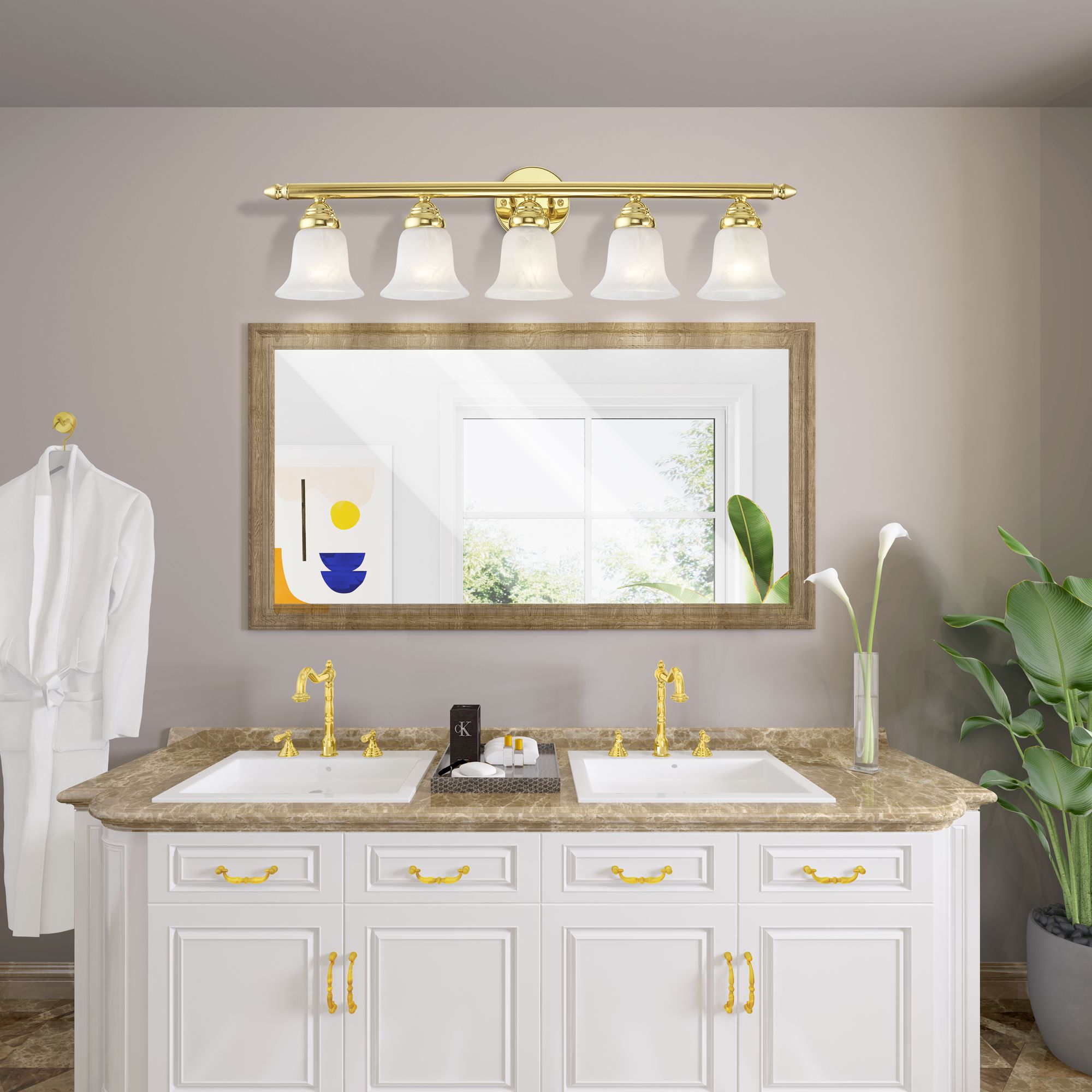 Neptune 5 Light Polished Brass Bath Vanity