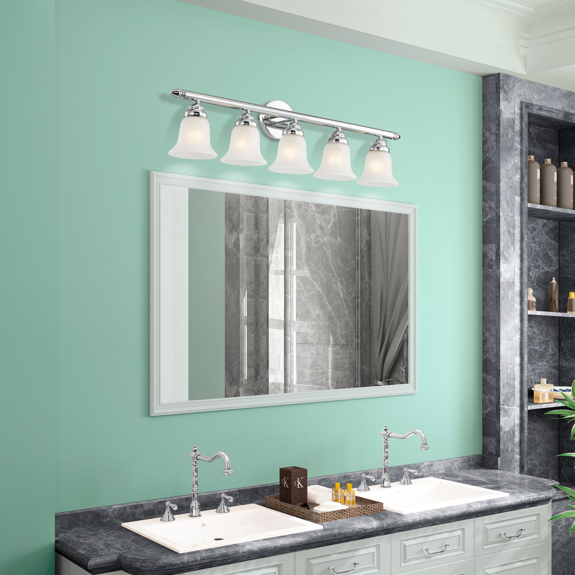 Neptune 5 Light Polished Brass Bath Vanity