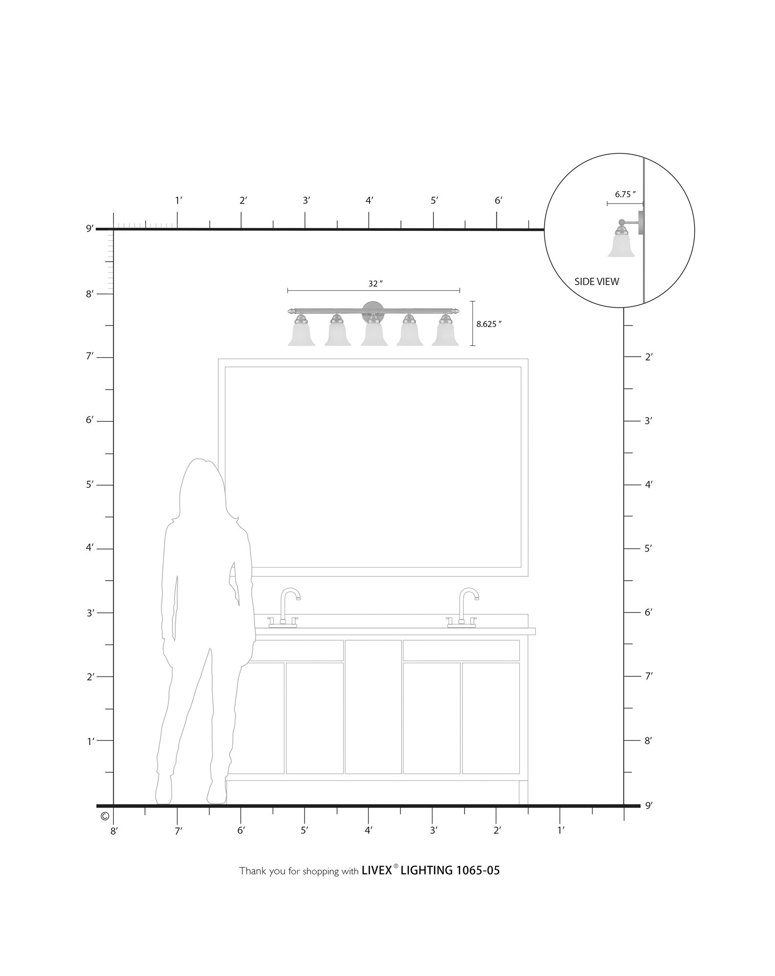 Neptune 5 Light Polished Brass Bath Vanity