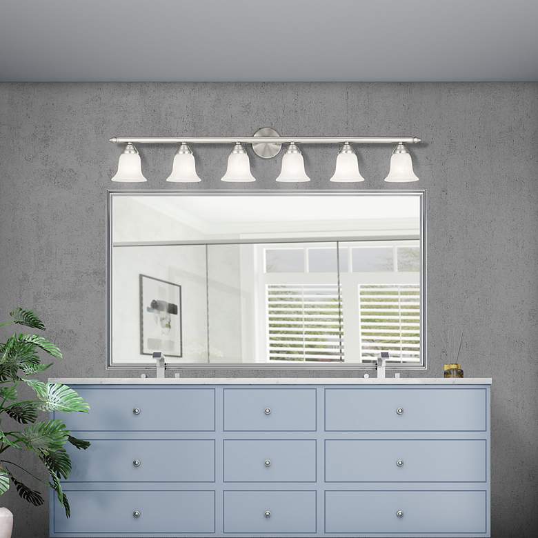 Image 7 Neptune 6-Light 8-in Brushed Nickel Bell Vanity Light more views