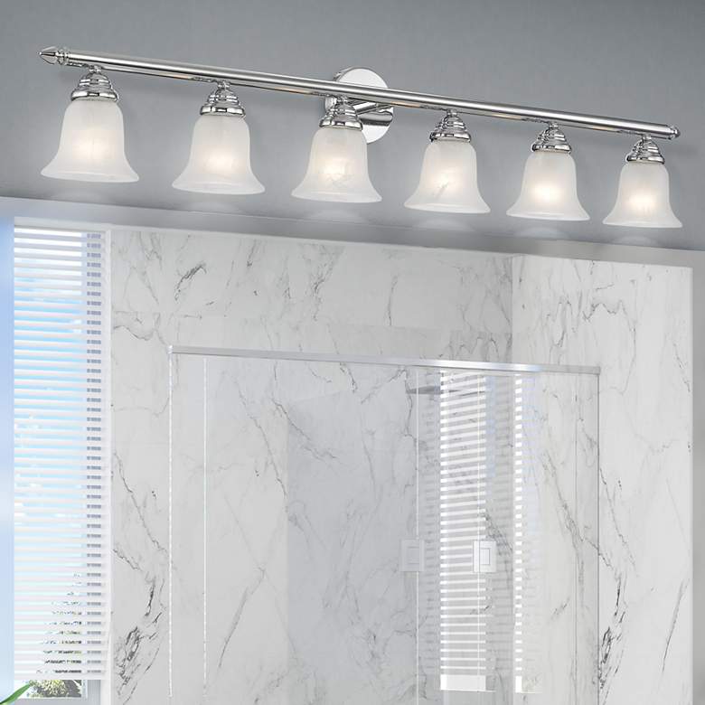 Image 1 Neptune 6-Light 8-in Chrome Bell Vanity Light