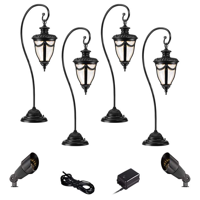 Image 1 Neptune Black 8-Piece LED Landscape Path and Spot Light Set