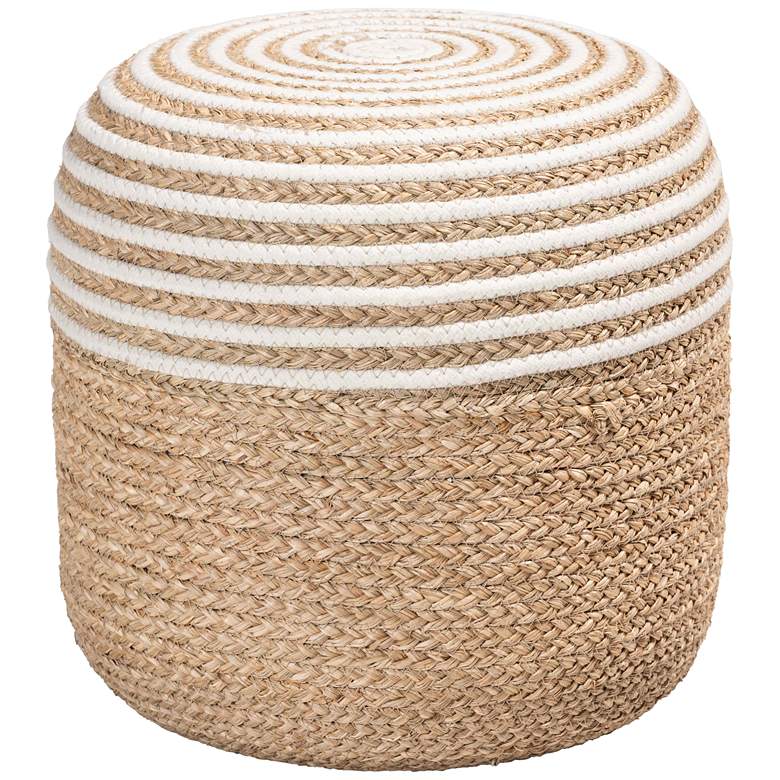 Image 2 Nequiel Natural Brown Seagrass Woven Rope Ottoman Footstool