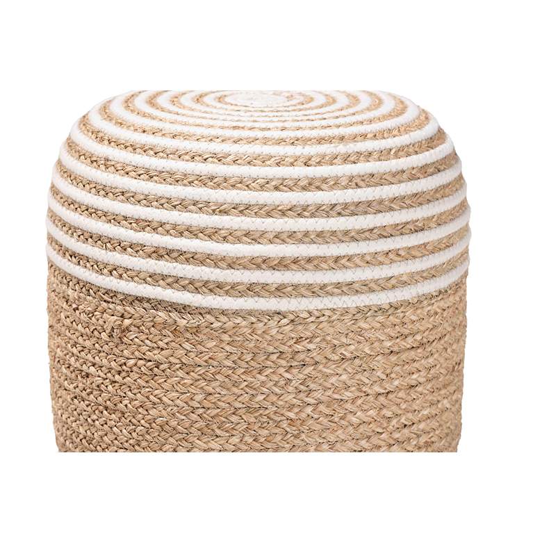 Image 3 Nequiel Natural Brown Seagrass Woven Rope Ottoman Footstool more views