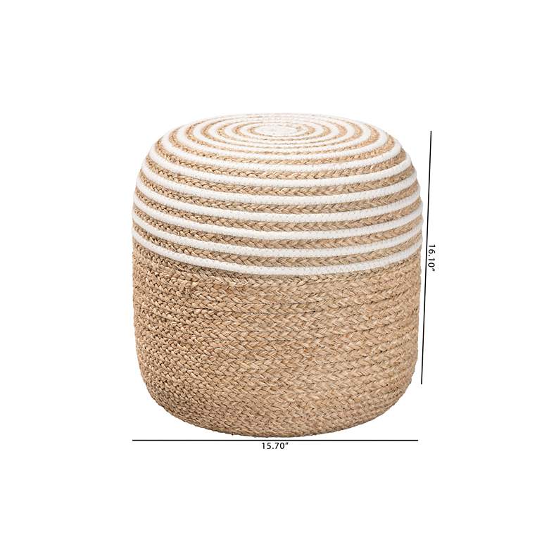 Image 6 Nequiel Natural Brown Seagrass Woven Rope Ottoman Footstool more views
